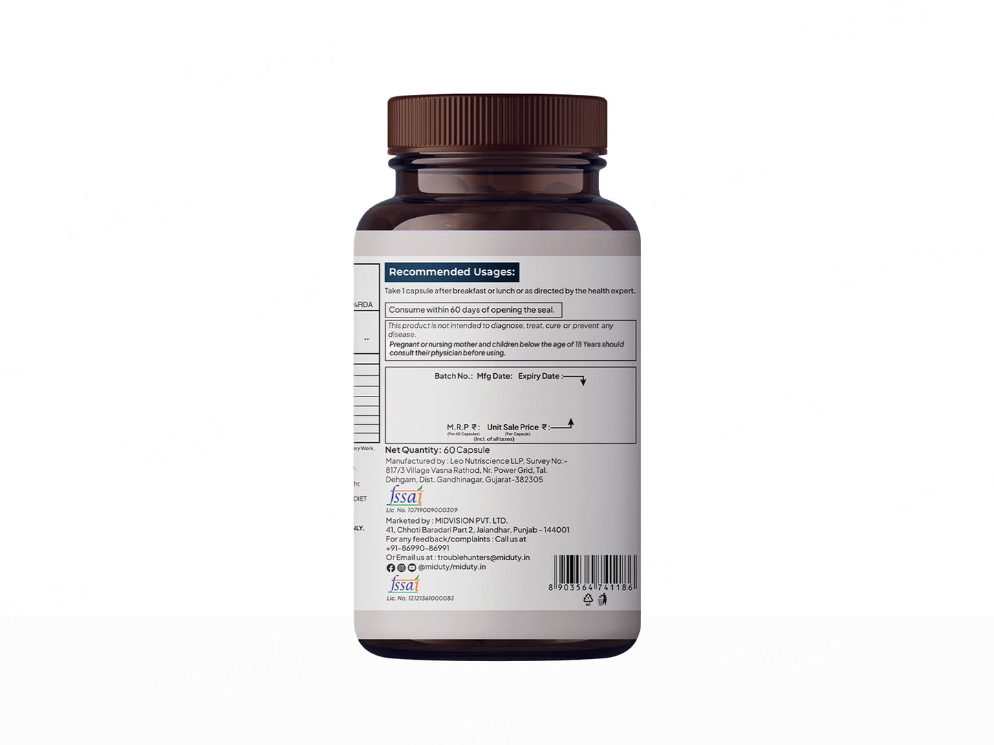 Miduty A.D.K Vitamin D3 + Vitamin K2 + Vitamin A Capsule
