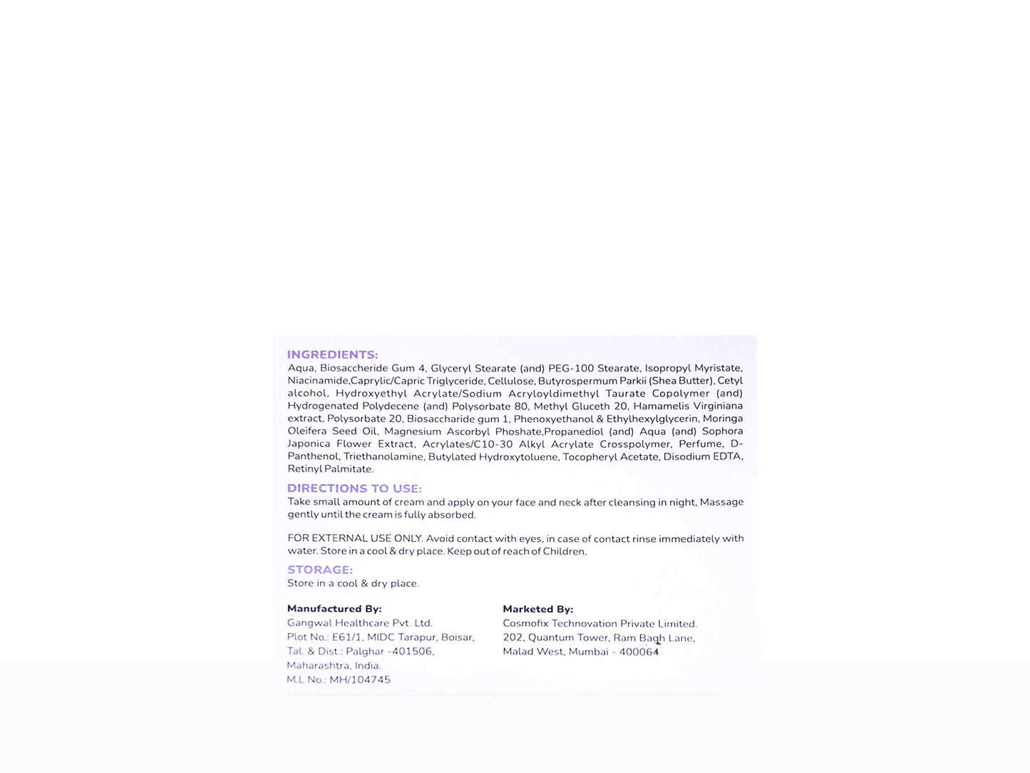 Cosmofix Anti Ageing Night Cream