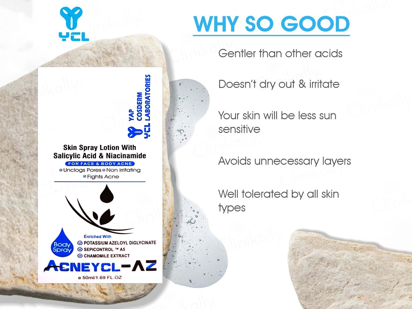 Acneycl-AZ Body Spray For Face & Body Acne