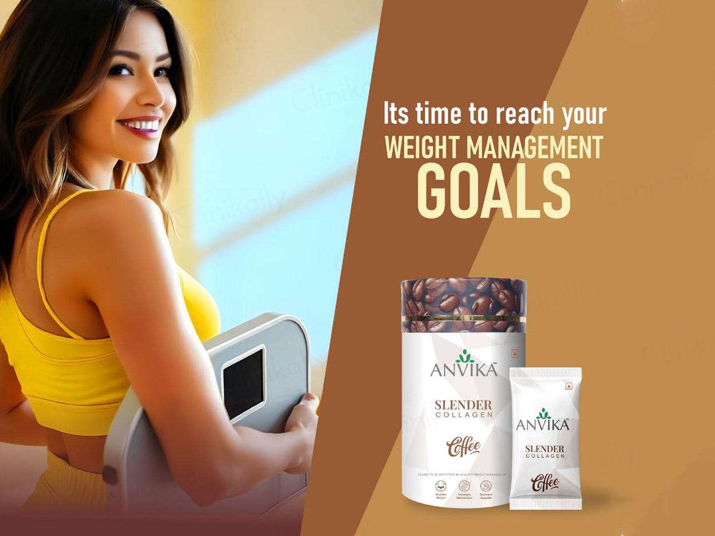 Anvika Slender Collagen Health Supplement Powder - Coffee Flavour