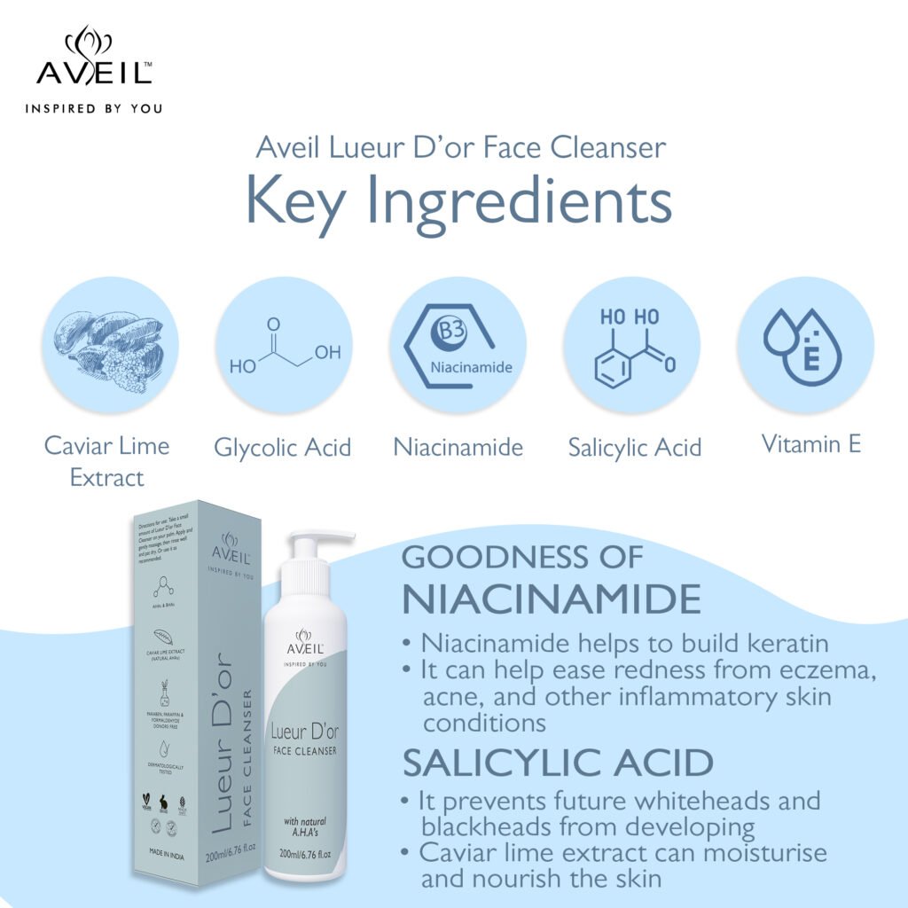 Aveil Lueur D’or Face Cleanser | SEBUM CONTROL EXFOLIATES & UNCLOGS PORES - 75ml