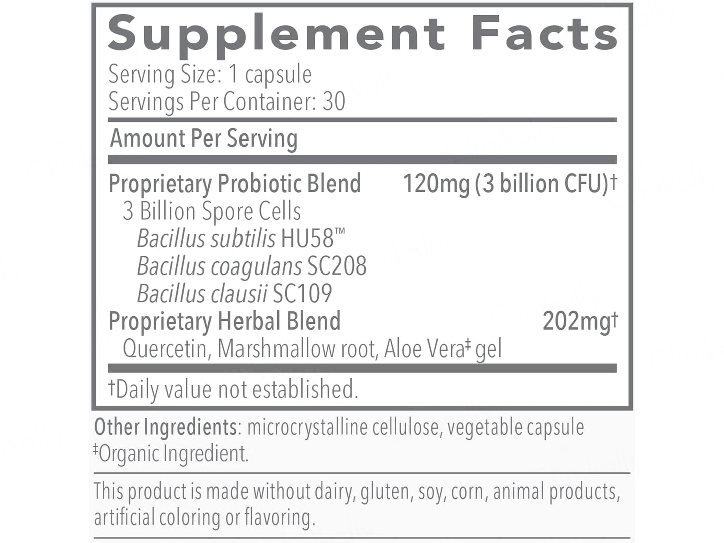 Biocidin Botanicals Proflora 4R Spore-Based Probiotic Dietary Supplement Capsule