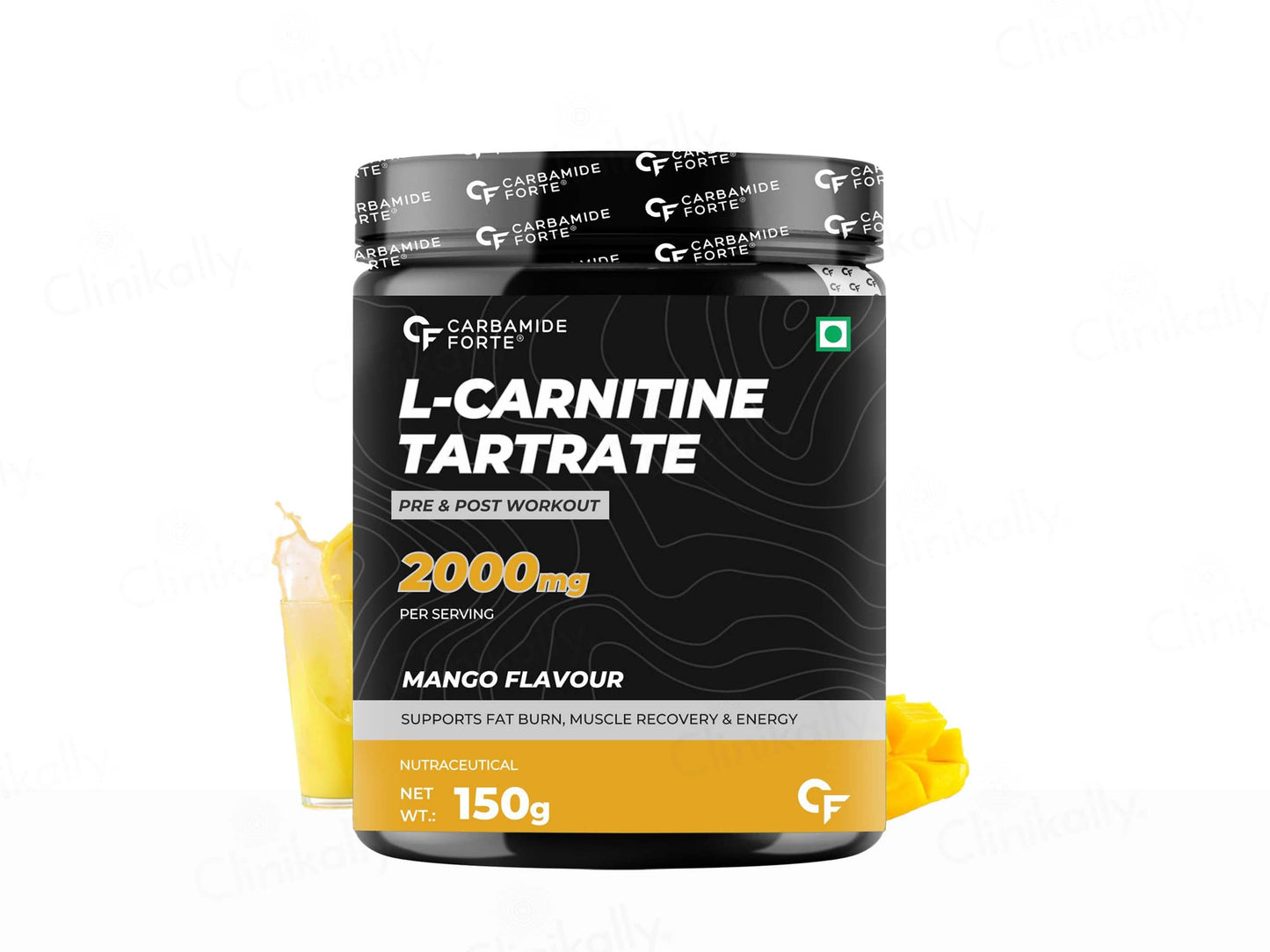 Carbamide Forte L-Carnitine L-Tartrate 2000mg Pre & Post Workout Powder - Mango Flavour