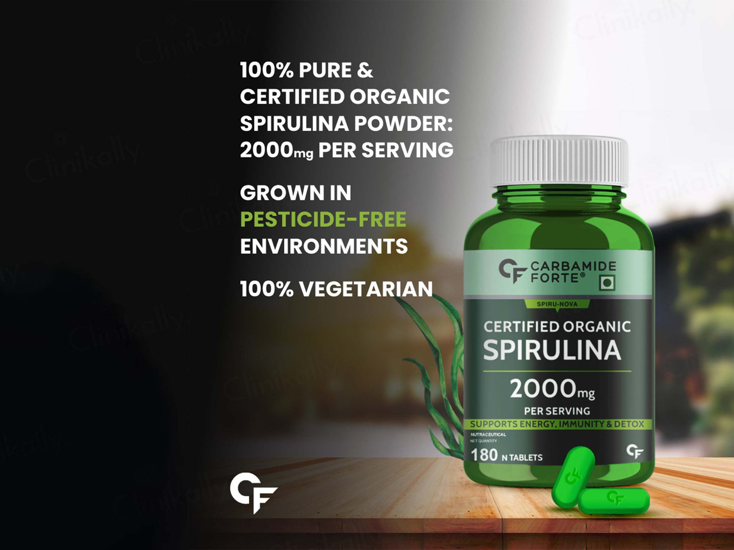 Carbamide Forte Organic Spirulina 2000mg Tablet