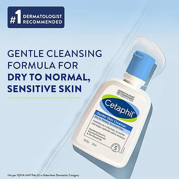 Cetaphil Gentle Skin Cleanser for Face & Body – 125ml, 250ml, 500ml, 1L | For Dry, Sensitive, Normal & Combination Skin