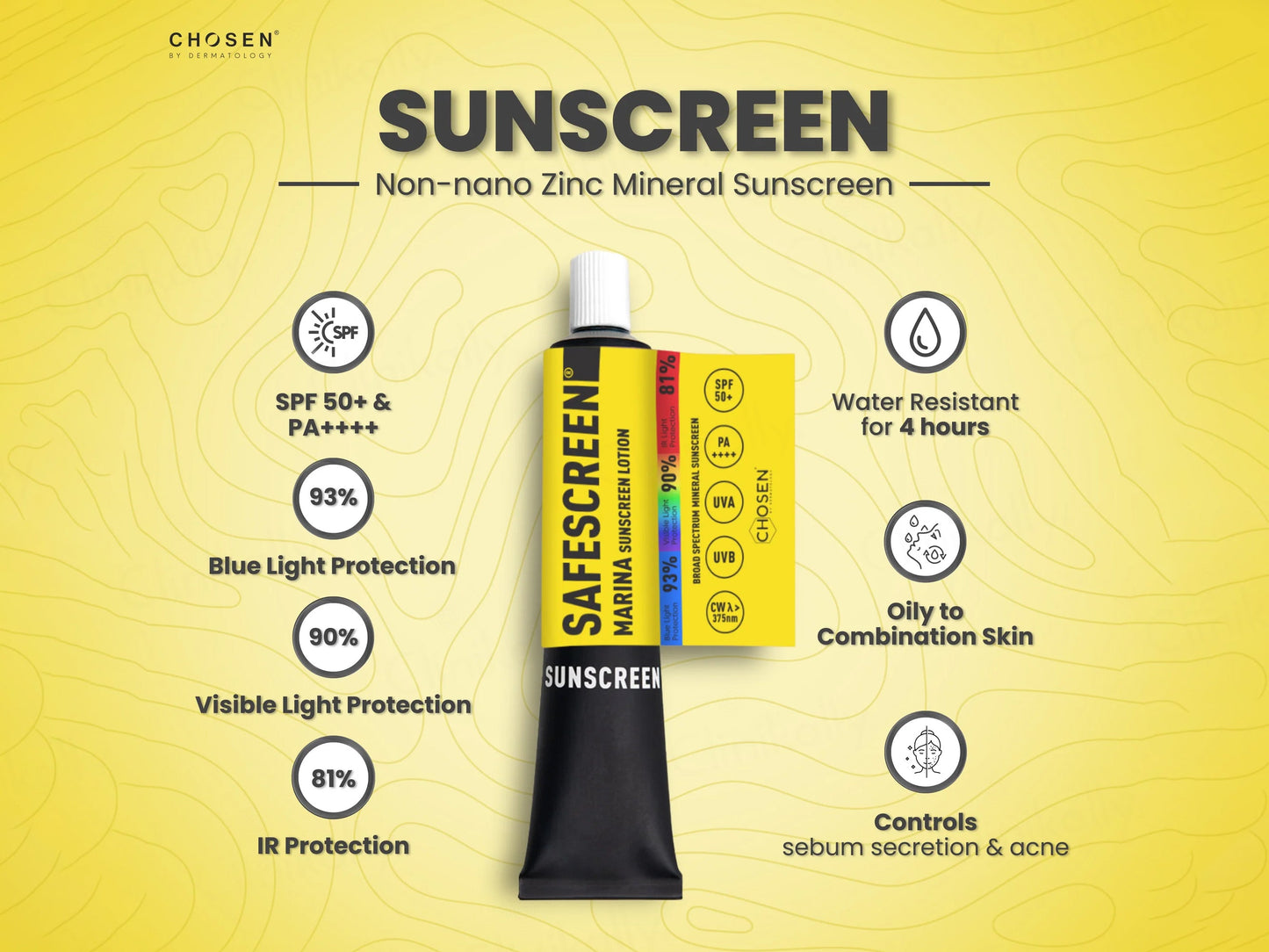 Chosen Safescreen Marina Mineral Sunscreen Lotion SPF 50+ PA++++