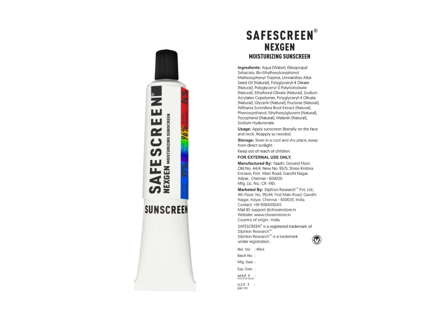 Chosen Safescreen Nexgen Moisturizing Melanin Sunscreen SPF 80+ PA++++
