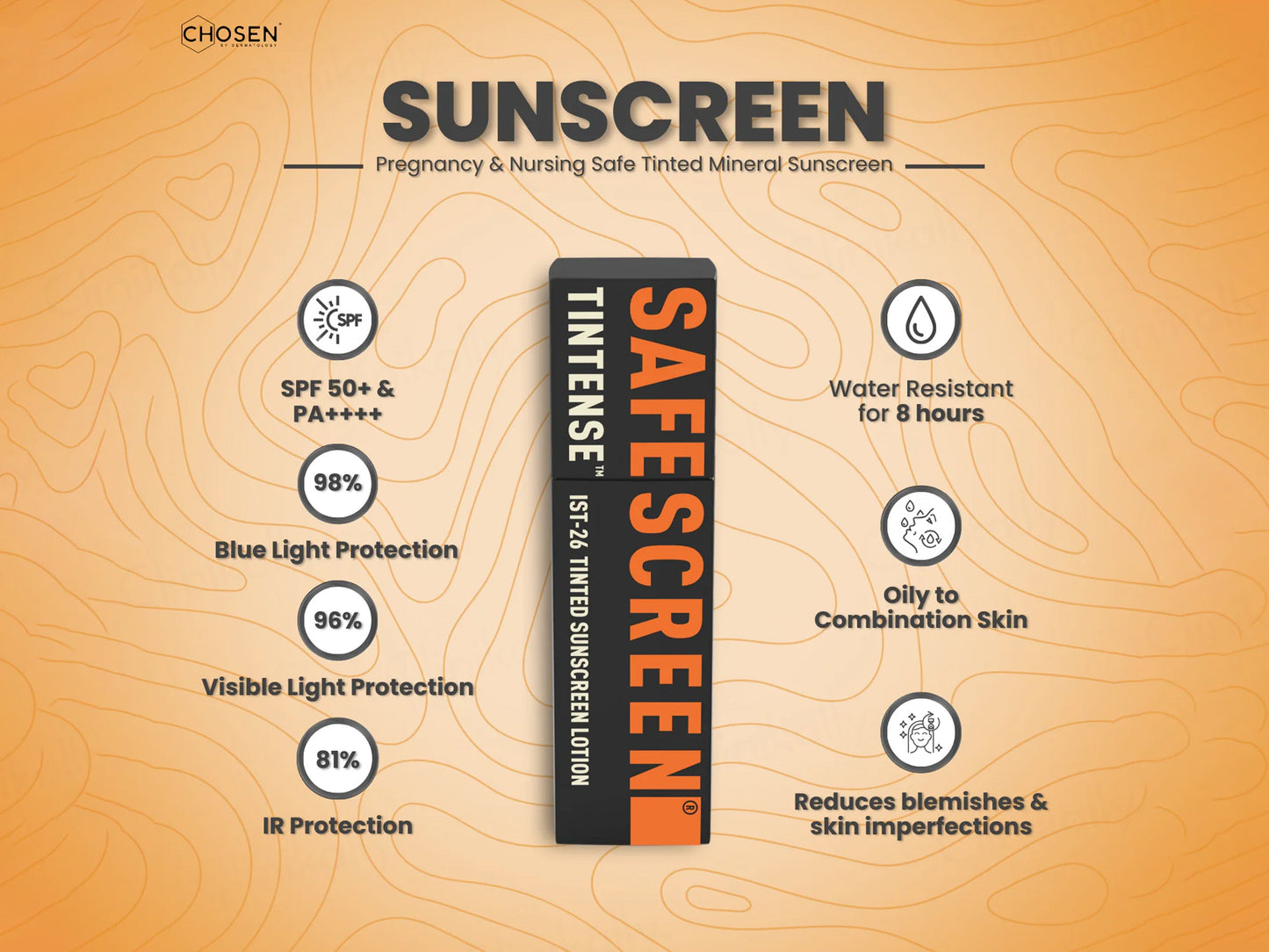 Chosen Safescreen Tintense IST-26 Tinted Sunscreen Lotion SPF 50+ PA++++