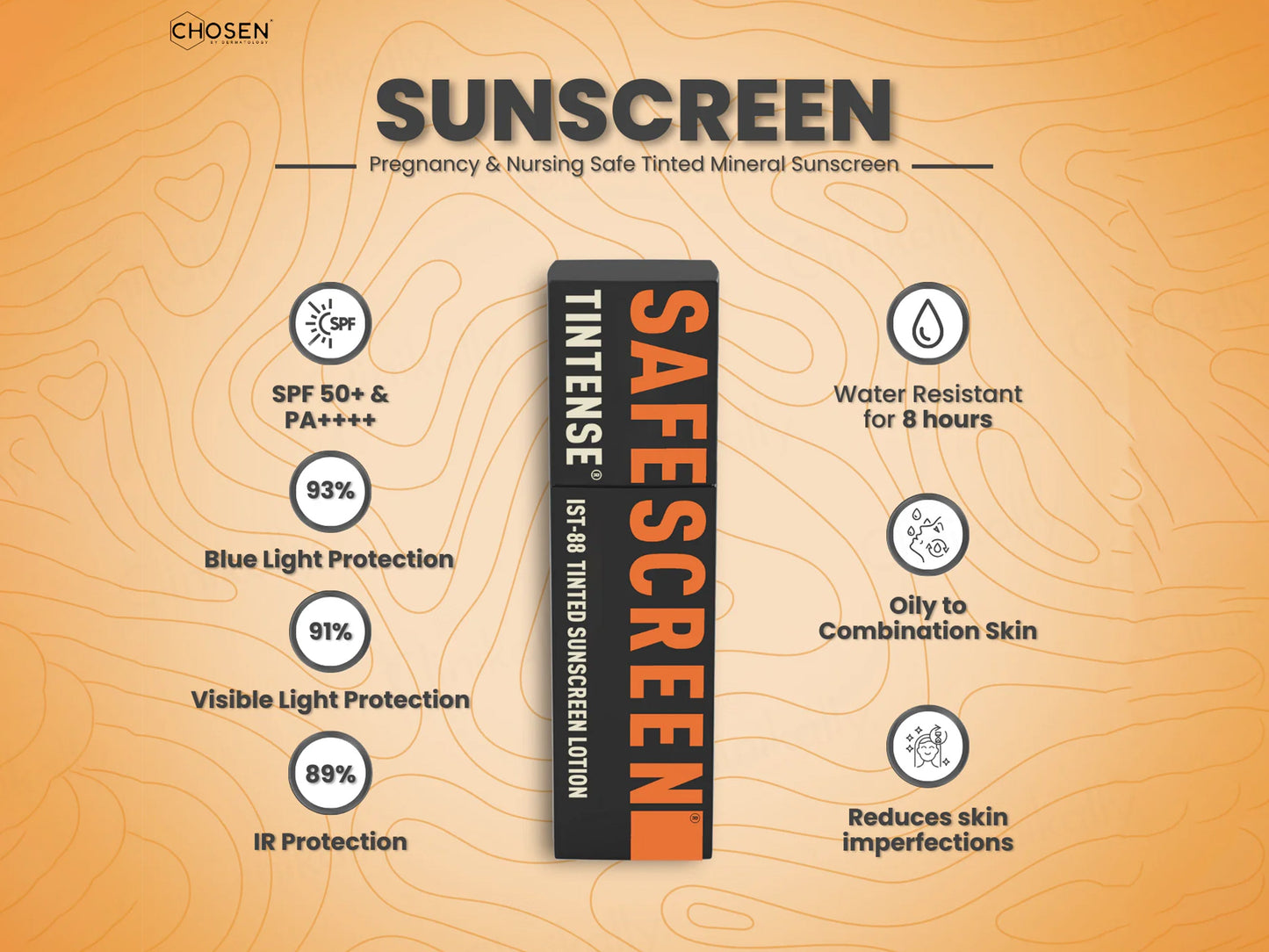 Chosen Safescreen Tintense IST-88 Tinted Sunscreen Lotion SPF 50+ PA++++