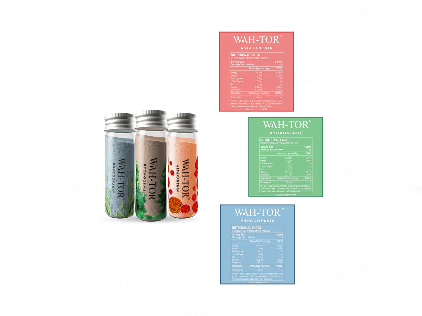 Chosen Wah-Tor Astaxanthin + Pycnogenol + Phycocyanin Plant Collagen Builder Powder Combo Pack