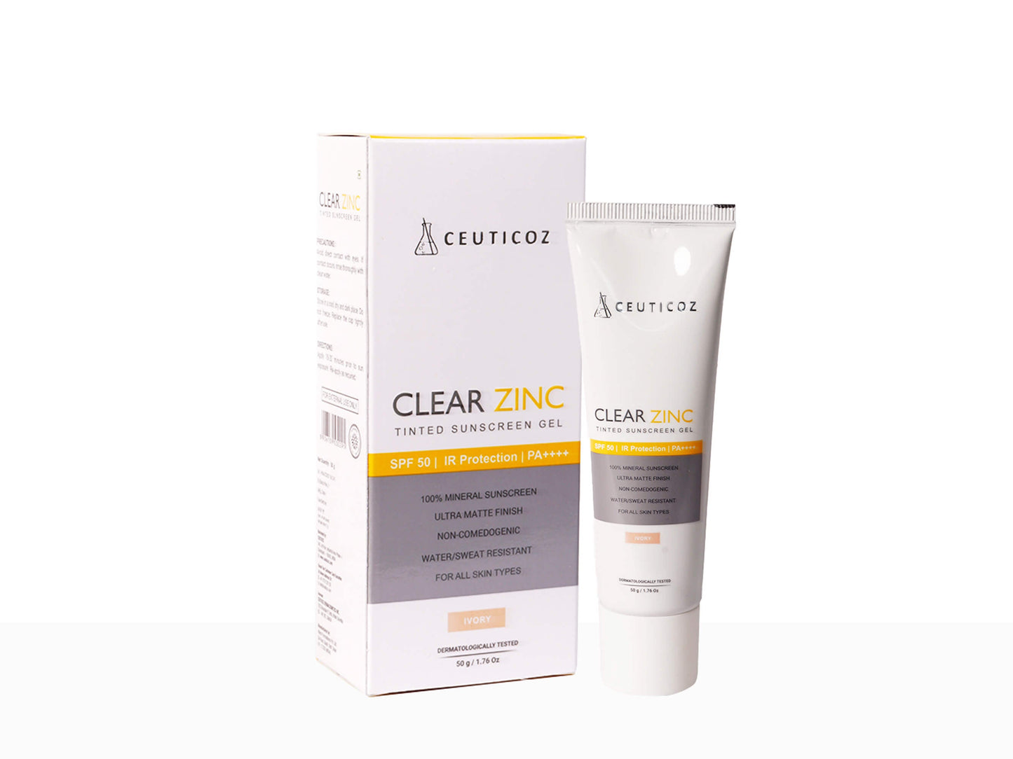 Ceuticoz Clear Zinc Tinted Sunscreen Gel SPF 50