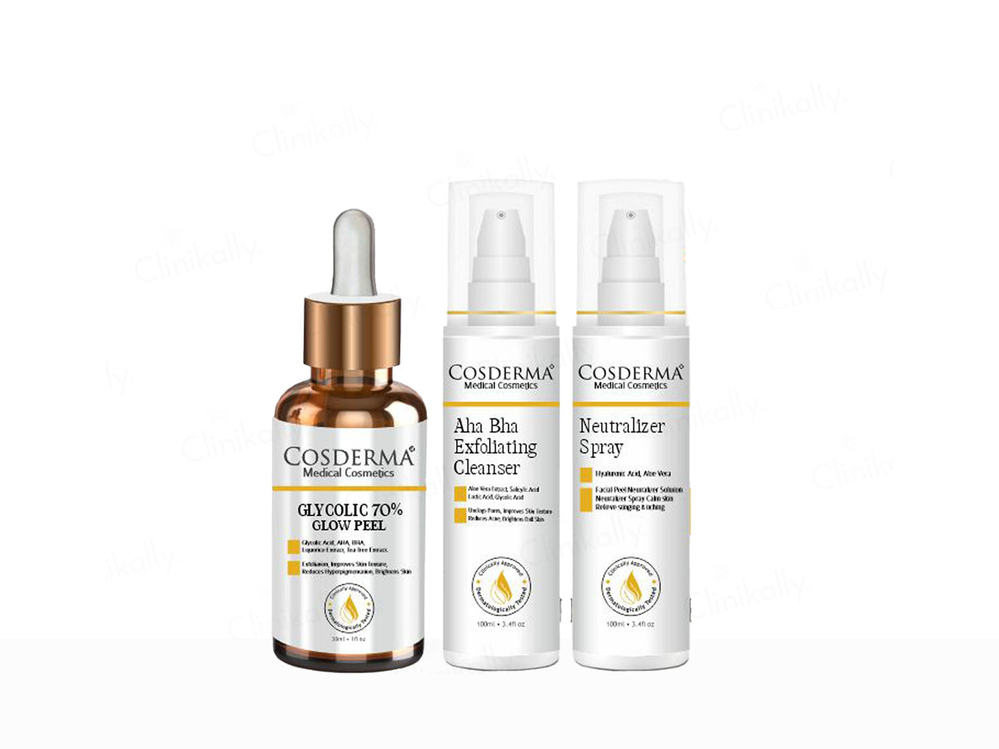 Cosderma Glycolic 70% Glow Peel Chemical Peeling Facial Kit
