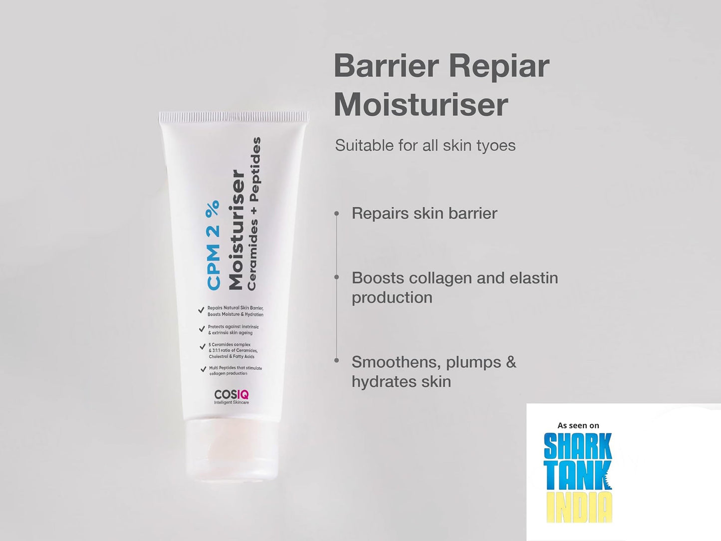 CosiQ CPM 2% Ceramides + Peptides Lightweight Moisturiser Gel