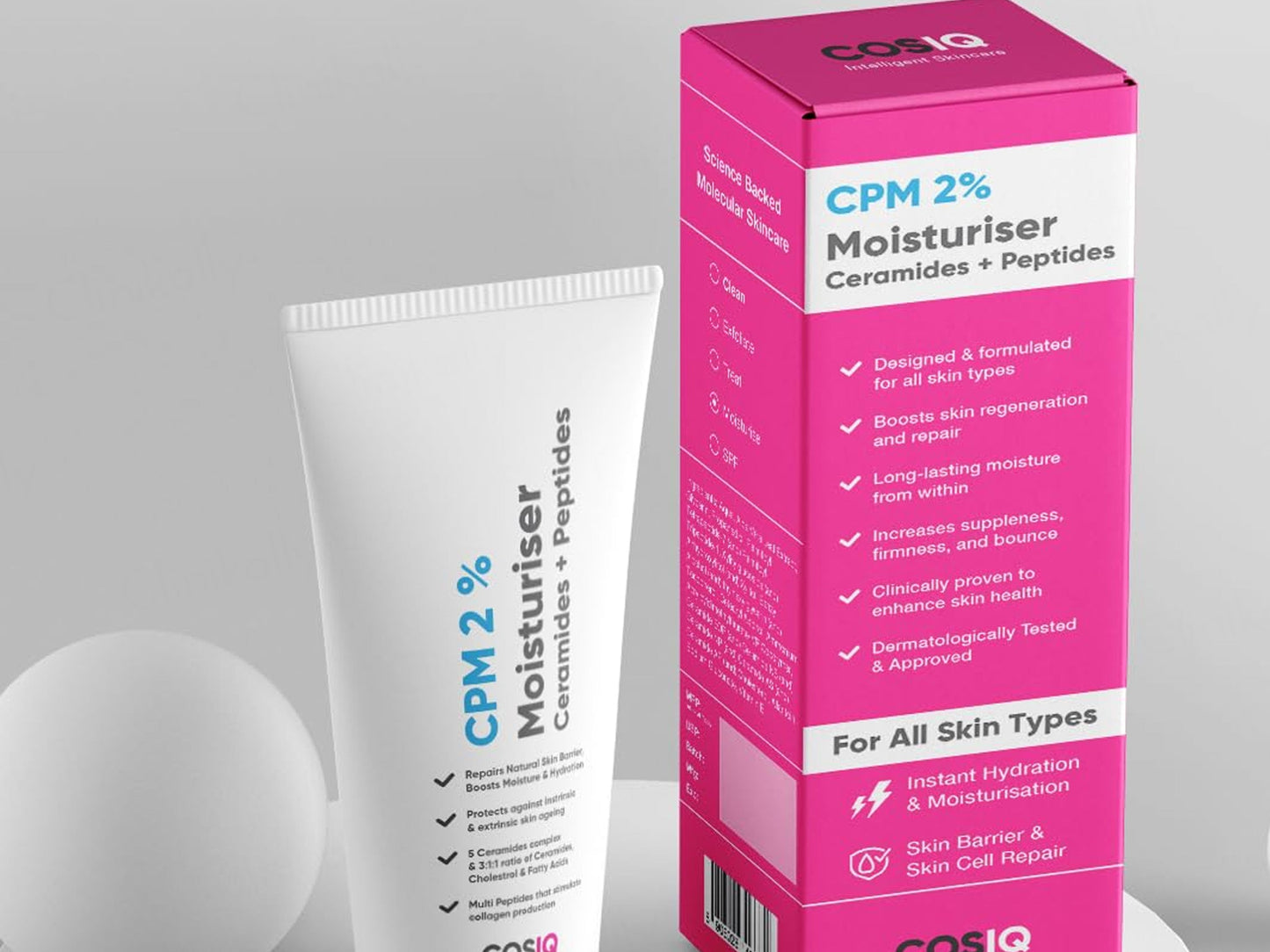 CosiQ CPM 2% Ceramides + Peptides Lightweight Moisturiser Gel