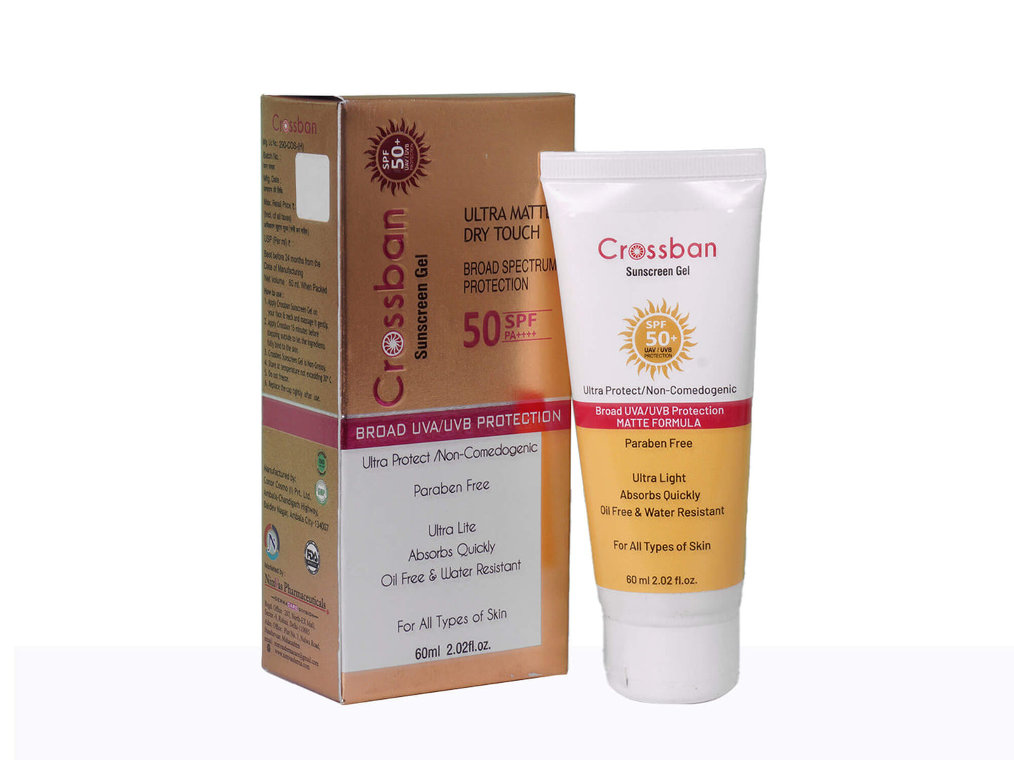 Crossban Ultra Matte Dry Touch Sunscreen Gel SPF 50+ PA++++