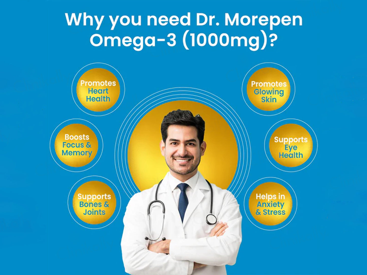Dr. Morepen Omega-3 Deep Sea Fish Oil 1000mg Soft Gelatin Capsule