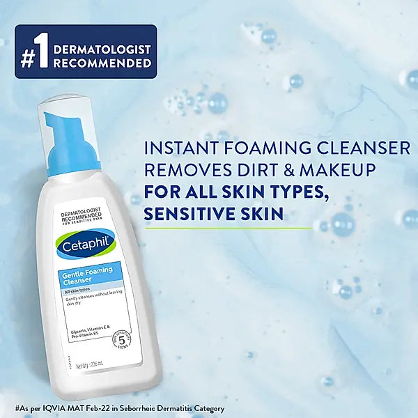 Cetaphil gentle foaming cleanser-236ml | Dry to Normal Sensitive skin