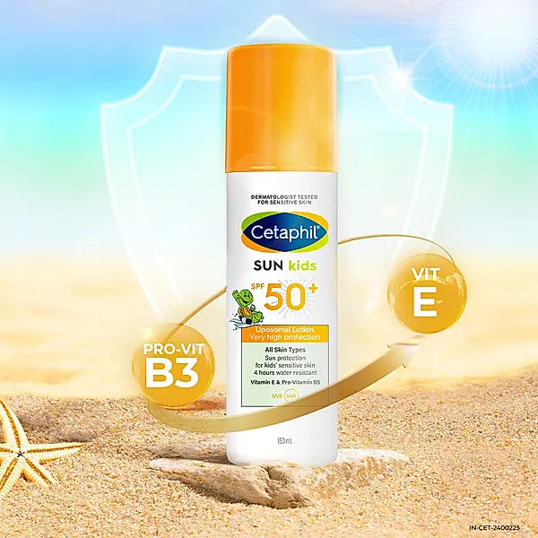 Cetaphil Sunscreen For Kids SPF 50 For All Skin Types | Sun Protection 4 hours water resistant-150ml