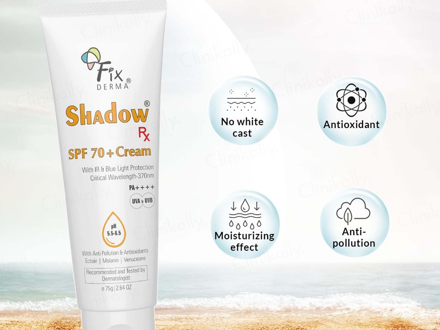 Fixderma Shadow Rx Sunscreen Cream SPF 70+ PA++++