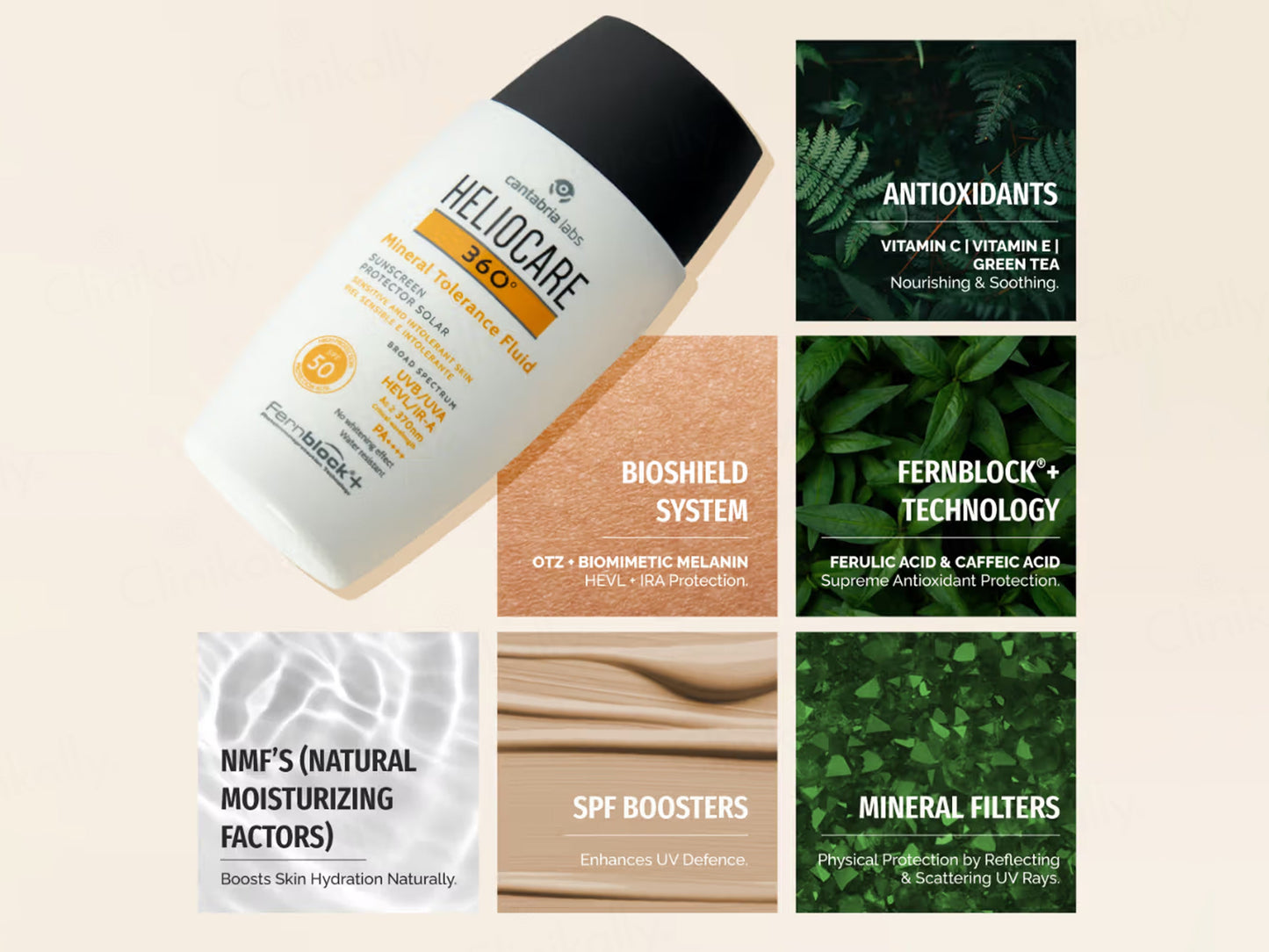 Heliocare 360 Mineral Tolerance Fluid Protector Solar Sunscreen SPF 50 PA++++