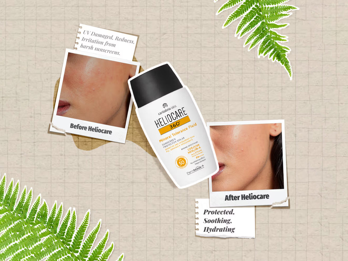 Heliocare 360 Mineral Tolerance Fluid Protector Solar Sunscreen SPF 50 PA++++