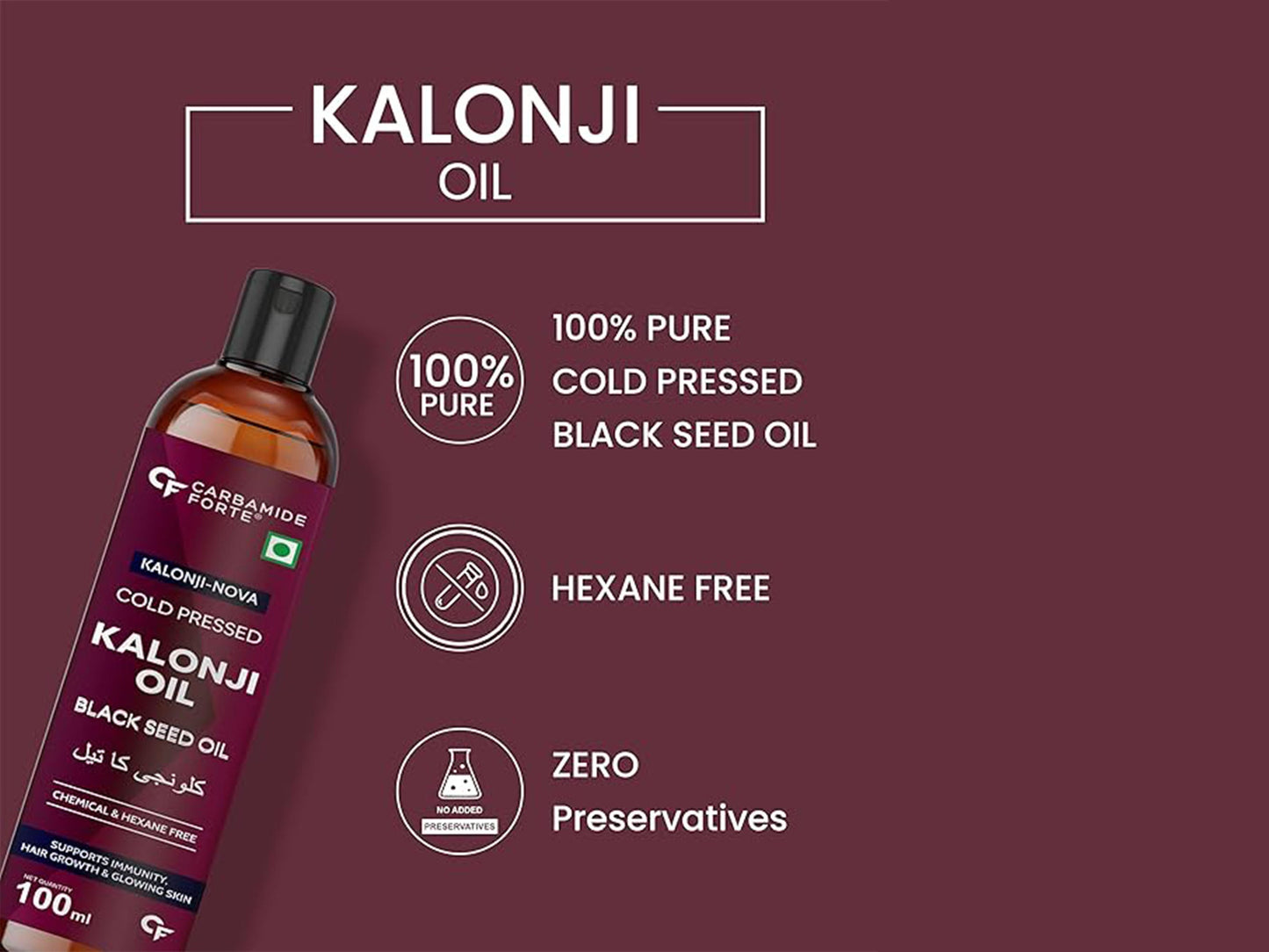 Carbamide Forte Cold Pressed Kalonji Oil For Hair Growth & Skin