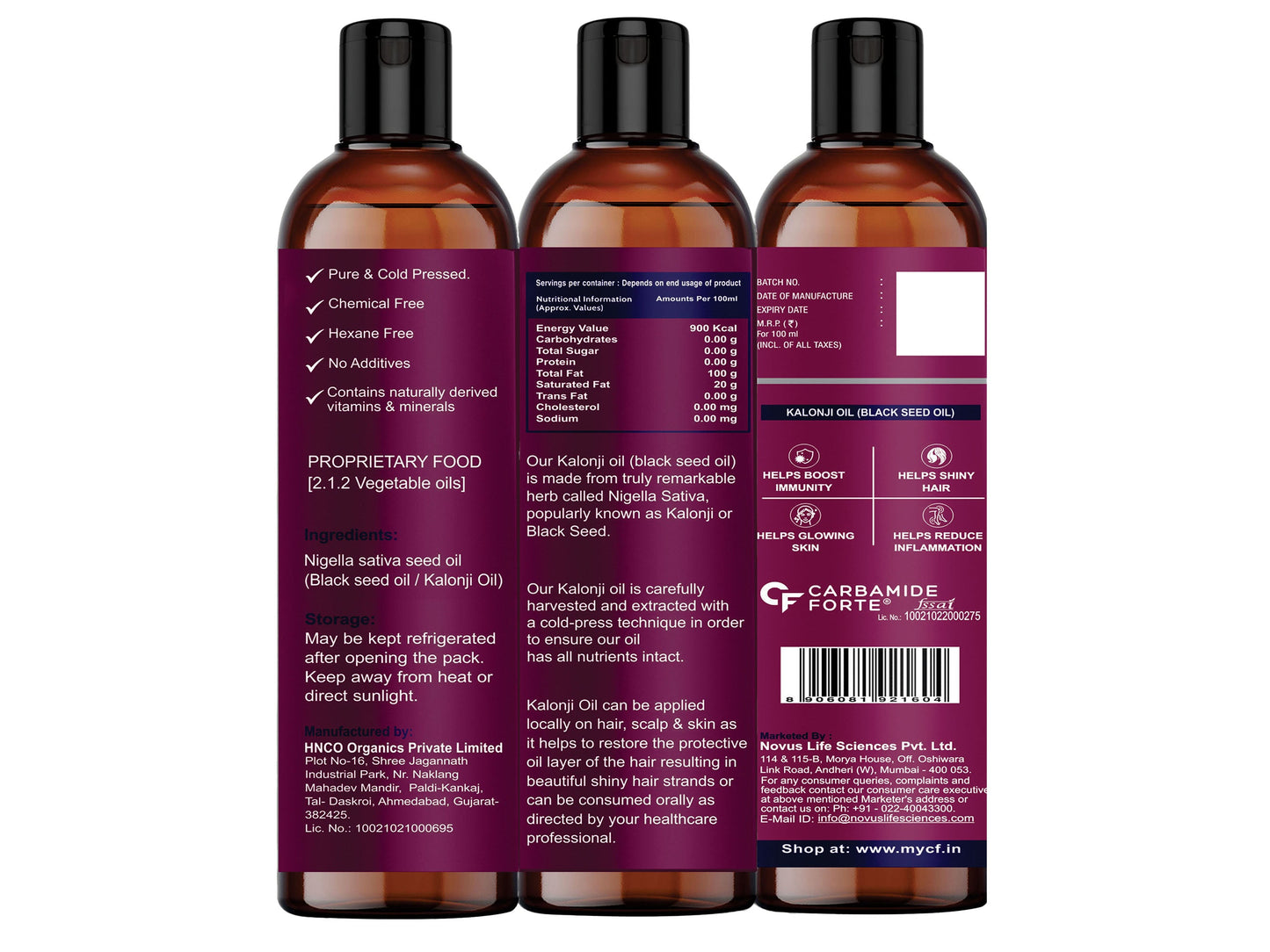 Carbamide Forte Cold Pressed Kalonji Oil For Hair Growth & Skin