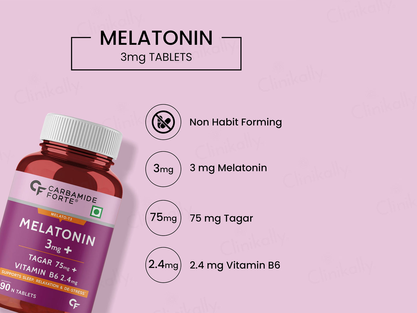 Carbamide Forte Melatonin 3mg + Tagar 75mg Sleep Tablet