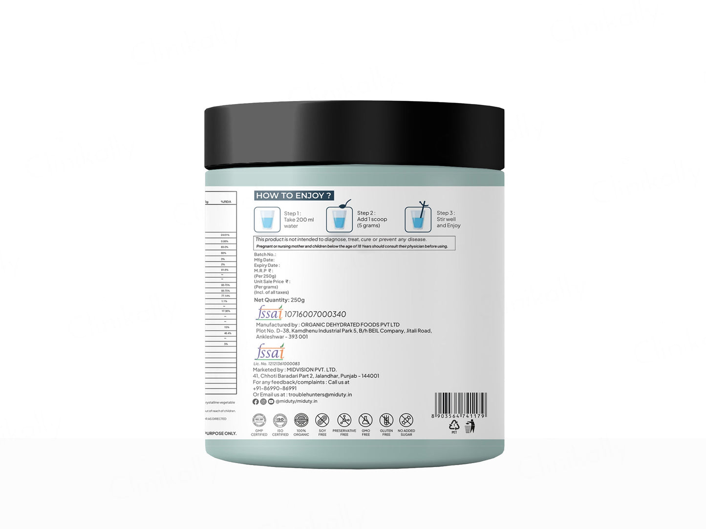 Miduty 100% Organic Alkalizing Supergreens Powder