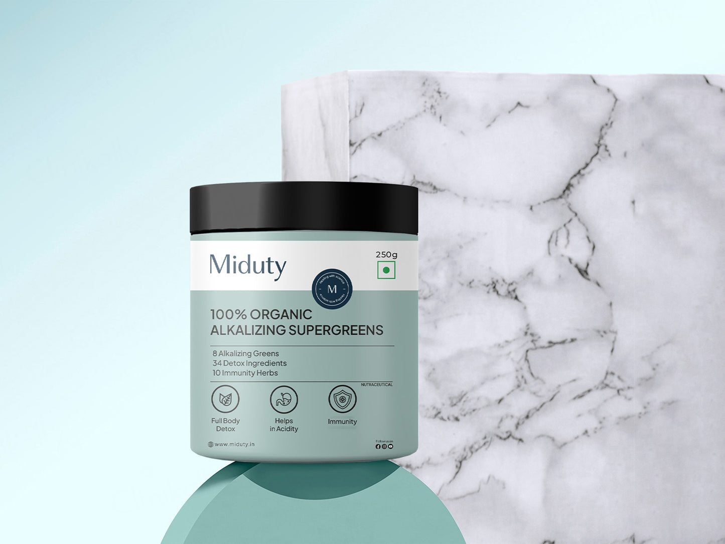 Miduty 100% Organic Alkalizing Supergreens Powder