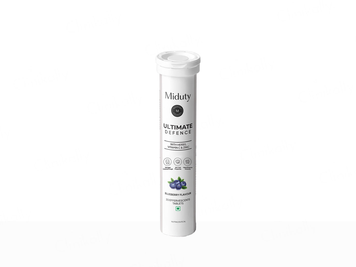 Miduty Ultimate Defence With Zinc, Vitamin C & Herbs Effervescent Tablet - Blueberry Flavour
