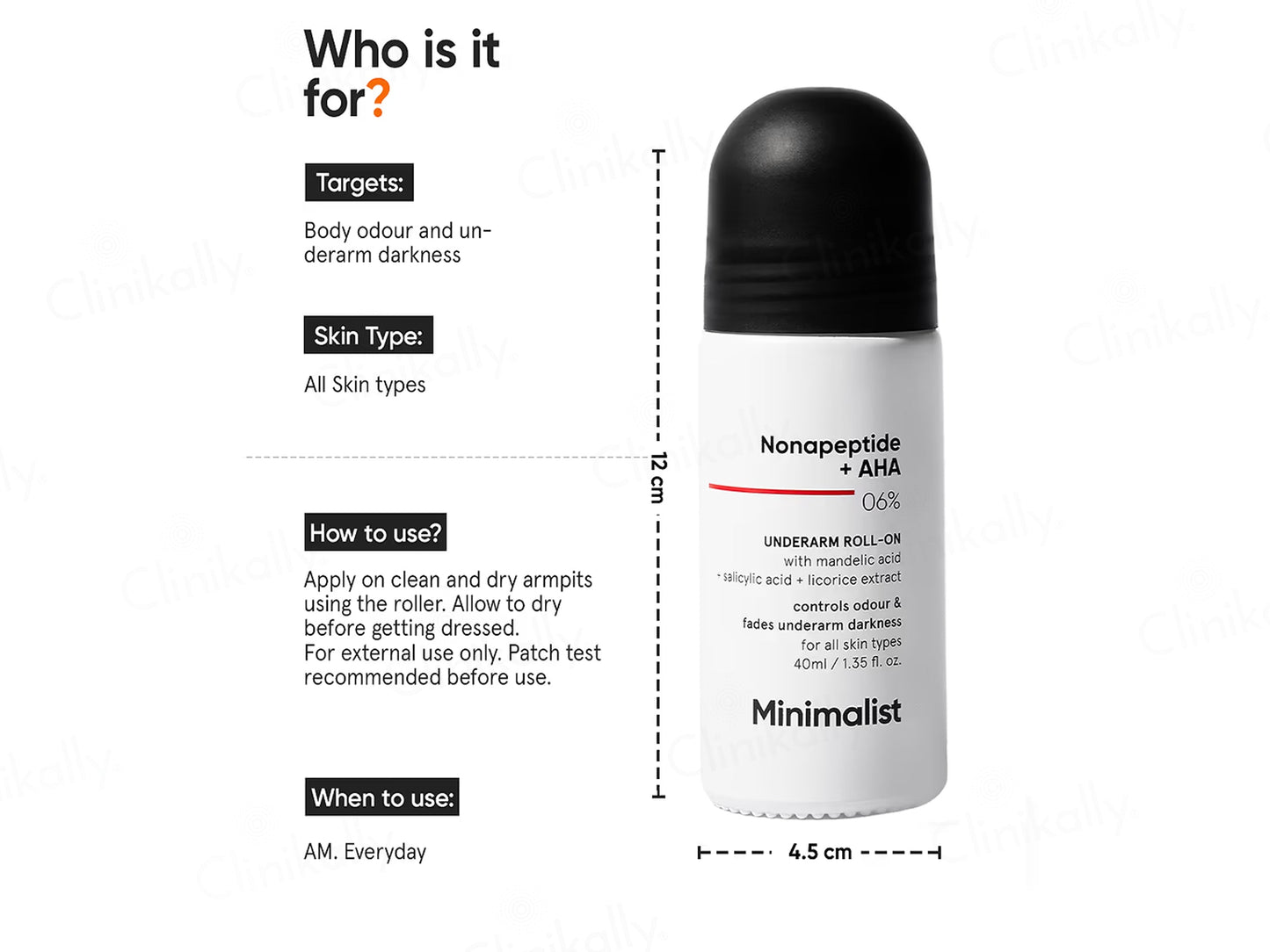 Minimalist Nonapeptide + AHA 6% Underarm Roll-On