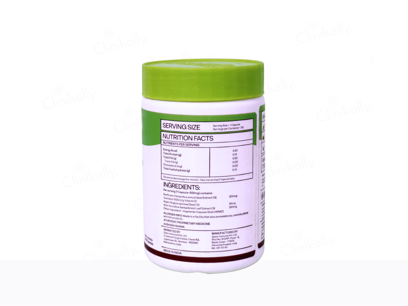 OZiva Plant Based Vitamin E with Argan Oil & Aloe Vera Capsule