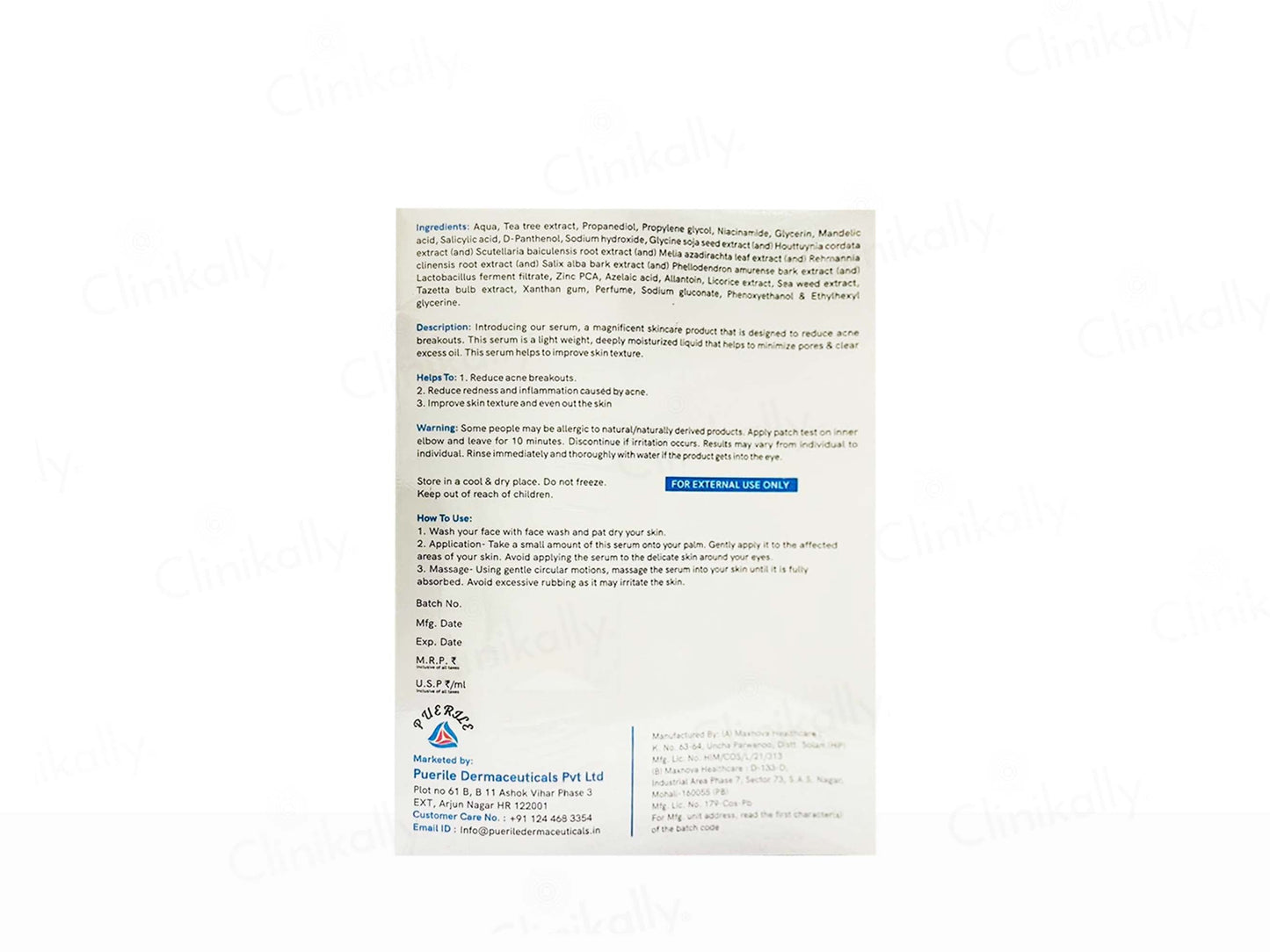 Puerile Acne Serum With Niacinamide