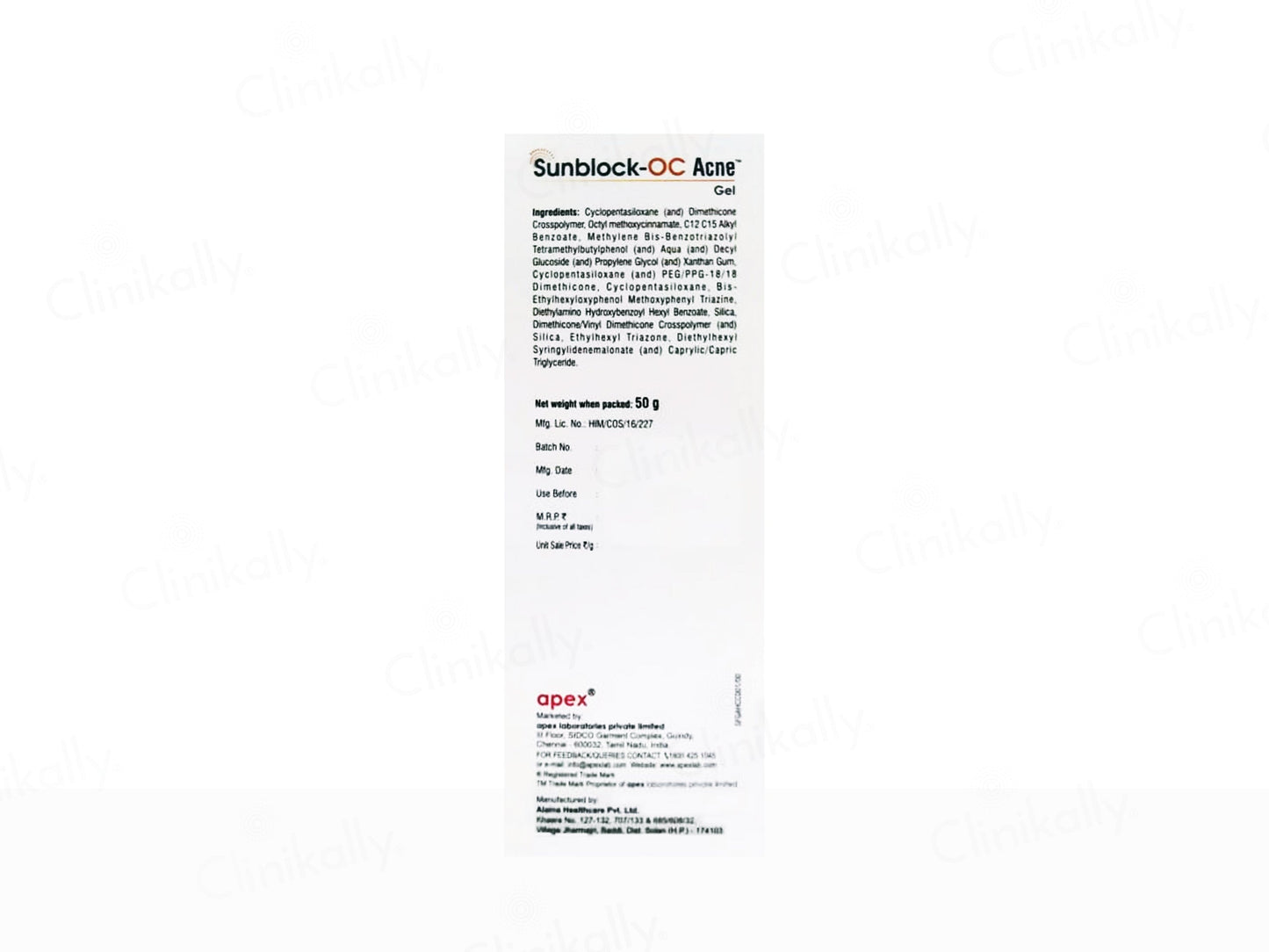 Sunblock-OC Acne Matte Sunscreen Gel SPF 55+ PA+++