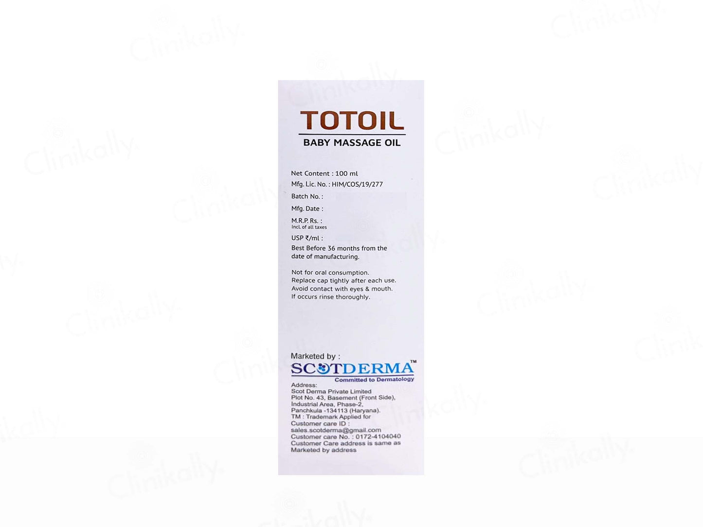 Totoil Baby Massage Oil