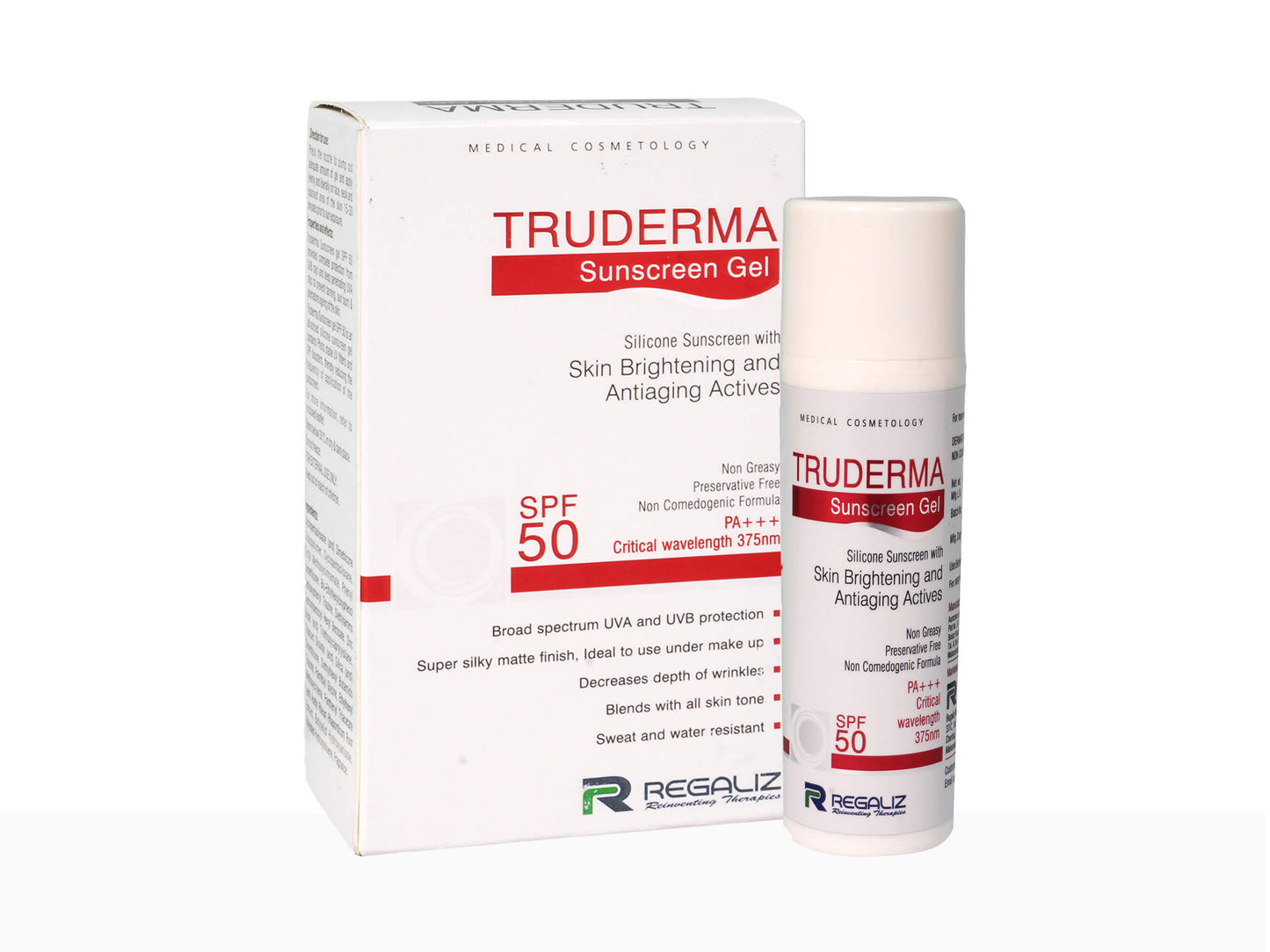 Truderma Sunscreen Gel SPF 50 PA+++ Skin Brightening and Antiaging Actives