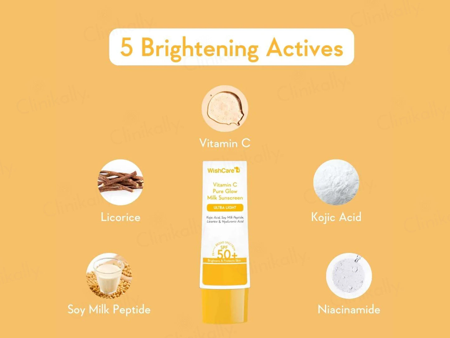 WishCare Vitamin C Pure Glow Milk Ultra Light Sunscreen SPF 50+ PA++++
