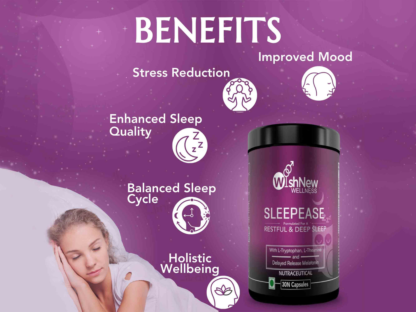 WishNew Wellness Sleepease Restful & Deep Sleep Capsule