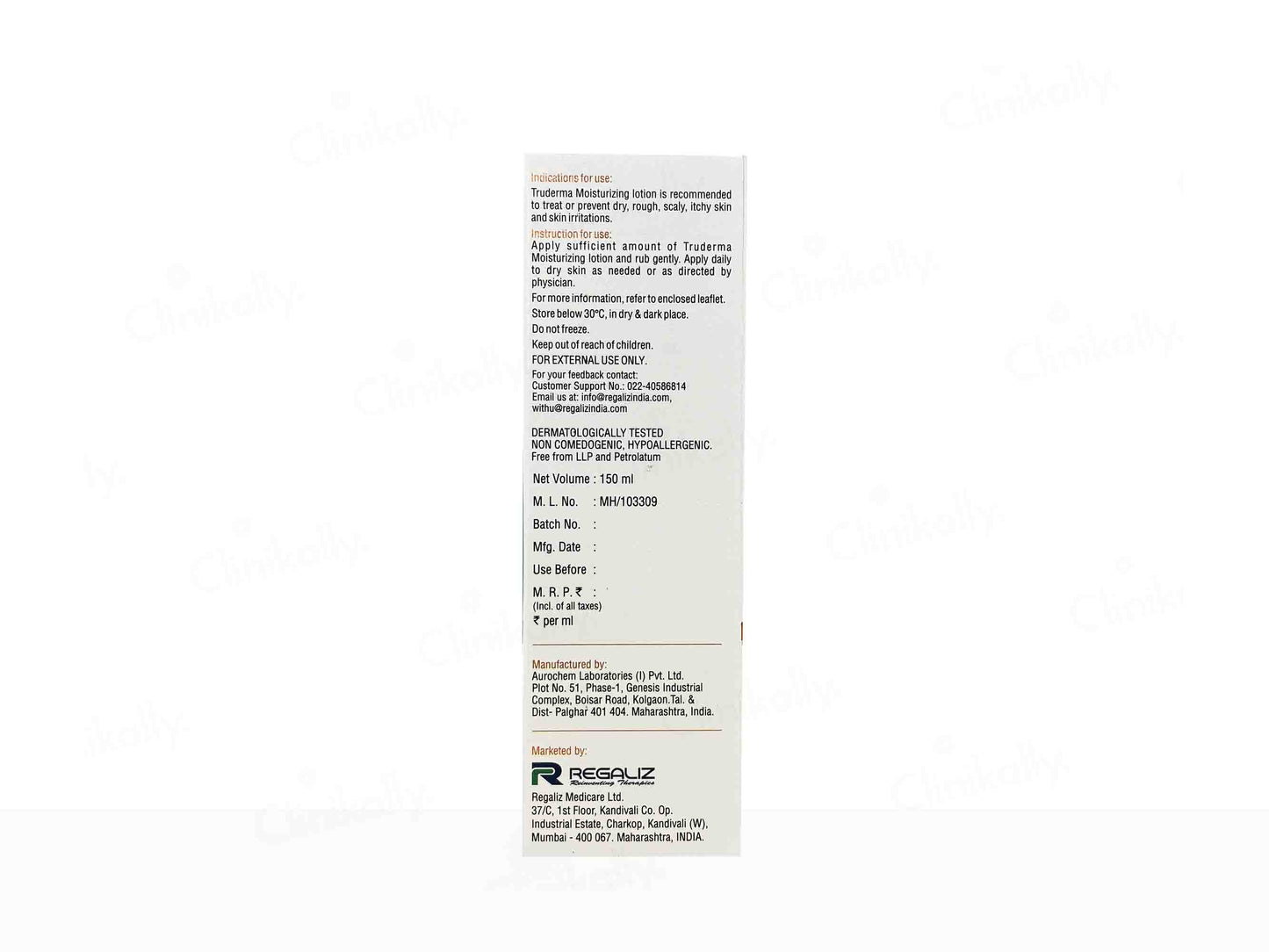 Truderma Moisturizing Lotion Intense Emollient Care
