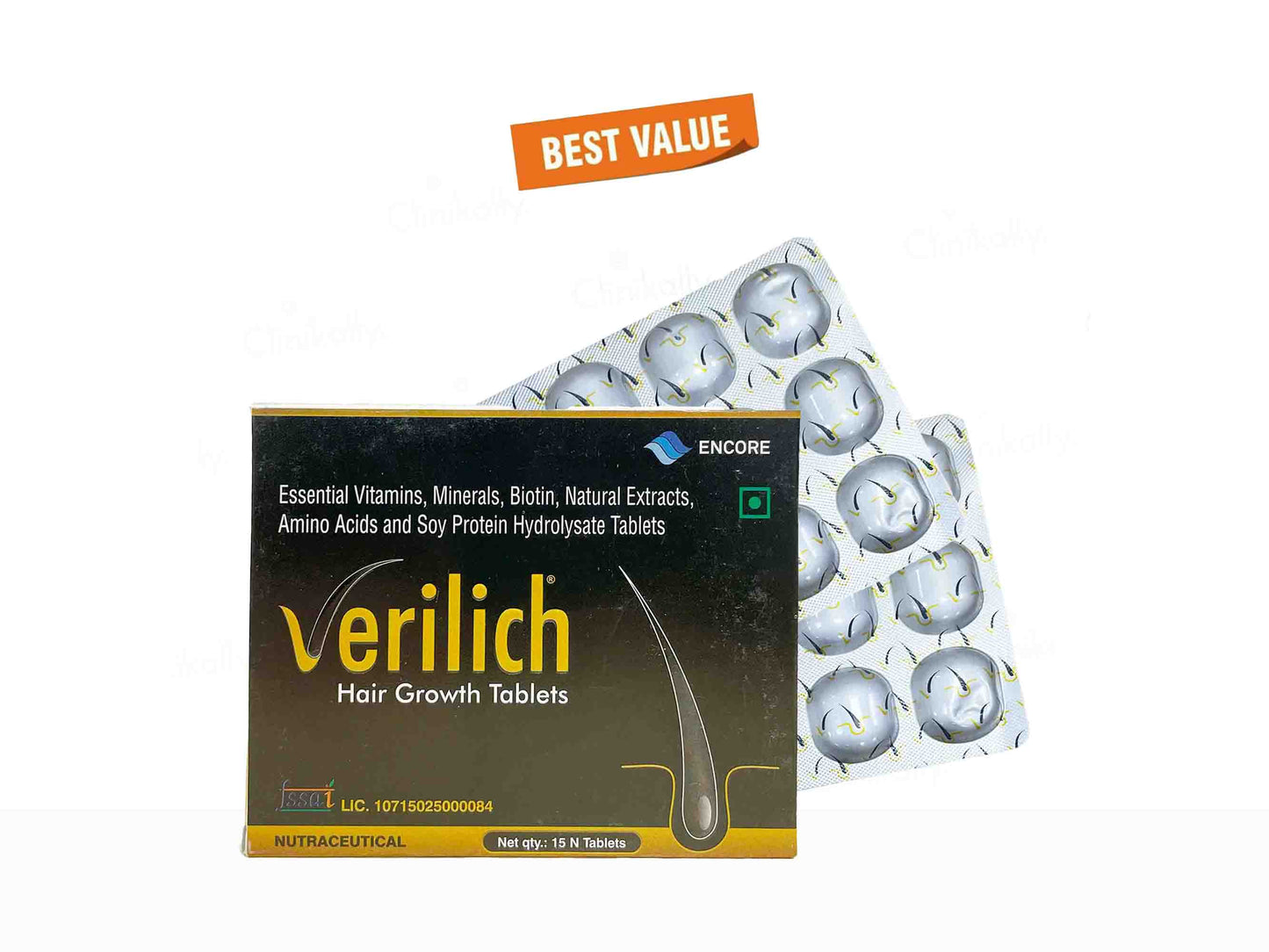 Verilich Hair Growth Tablet - Chocolate Flavour