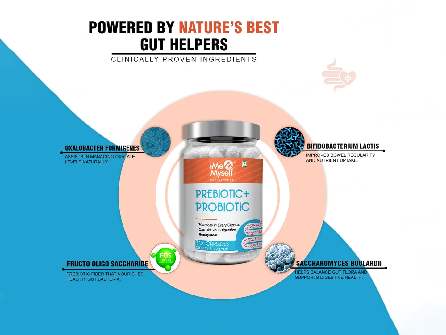 iMeMyself Prebiotic + Probiotic Dietary Supplement Vegetarian Capsule