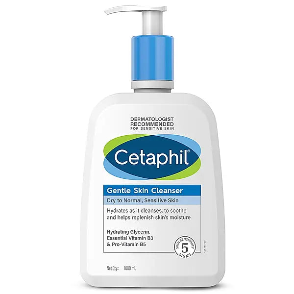 Cetaphil Gentle Skin Cleanser for Face & Body – 125ml, 250ml, 500ml, 1L | For Dry, Sensitive, Normal & Combination Skin