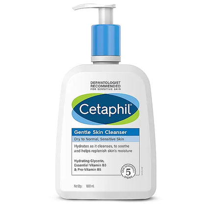 Cetaphil Gentle Skin Cleanser for Face & Body – 125ml, 250ml, 500ml, 1L | For Dry, Sensitive, Normal & Combination Skin