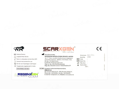 Scarxgen Silicone Gel Sheet For Hypertrophic Scars & Keloid