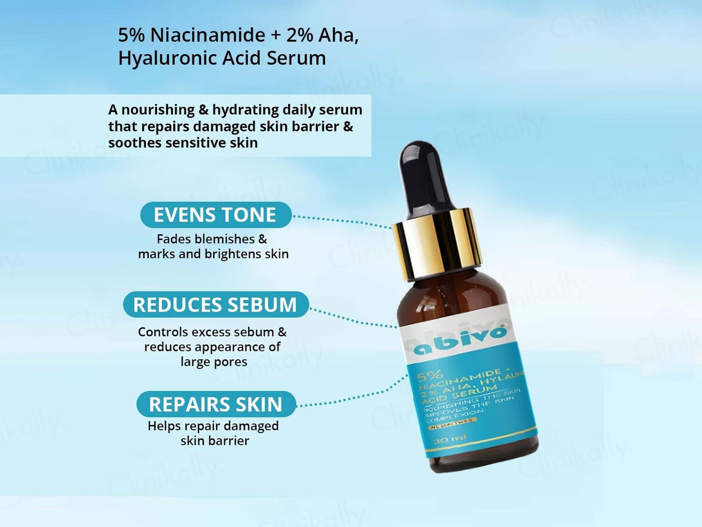 Abivo 5% Niacinamide + 2% Alpha Arbutin + 1% Hyaluronic Acid Face Serum