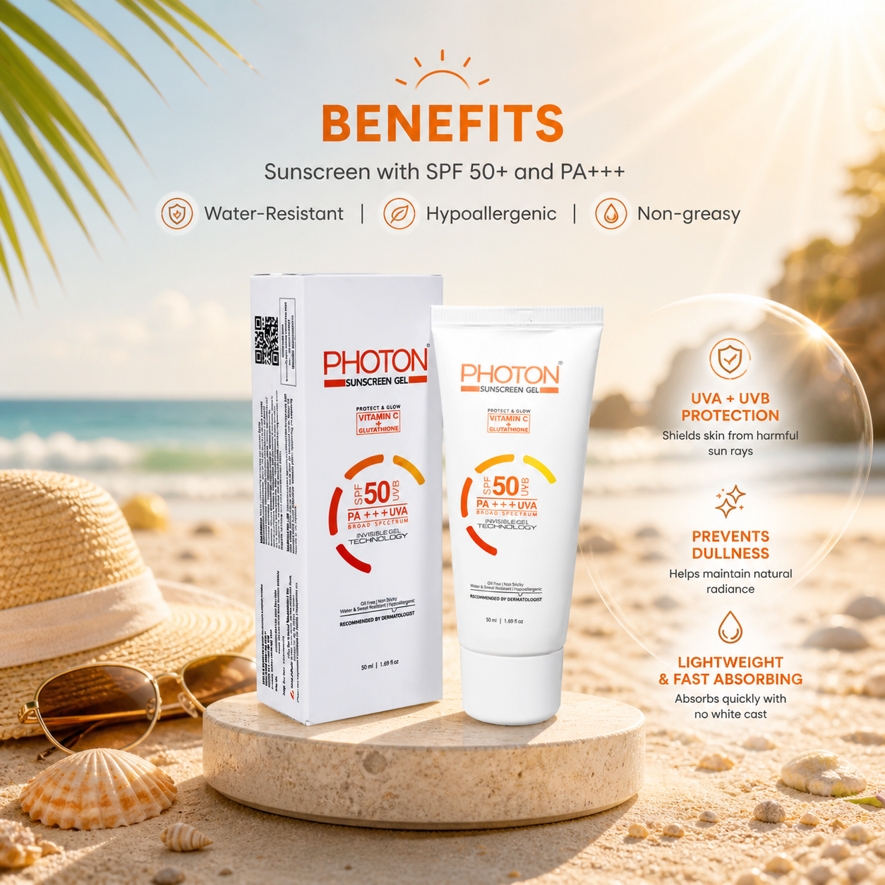 Aclaris Photon Sunscreen Gel SPF 50 PA+++