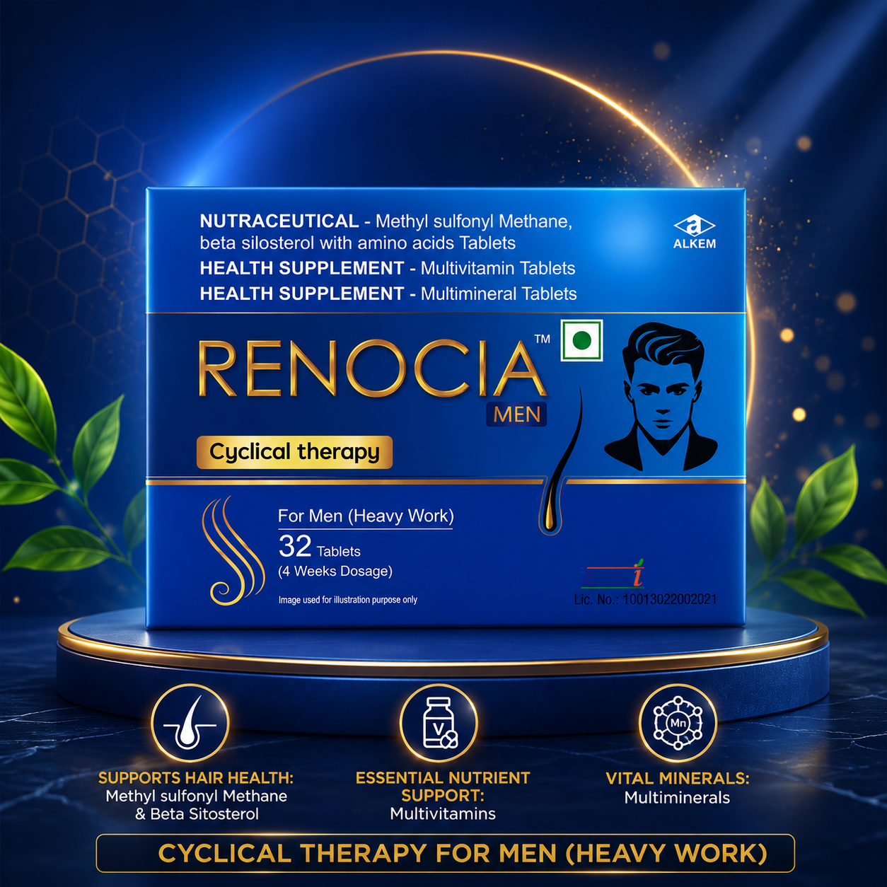 Alkem Renocia Men Hair Cyclical Therapy Nutraceutical Tablet For Men