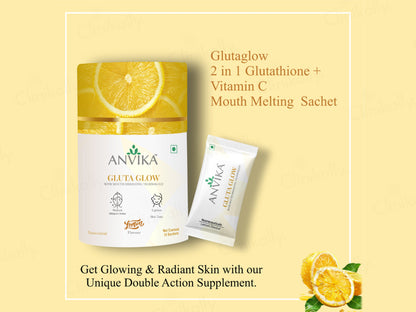 Anvika Gluta Glow Mouth Dissolving Nutraceutical Powder - Lemon Flavour