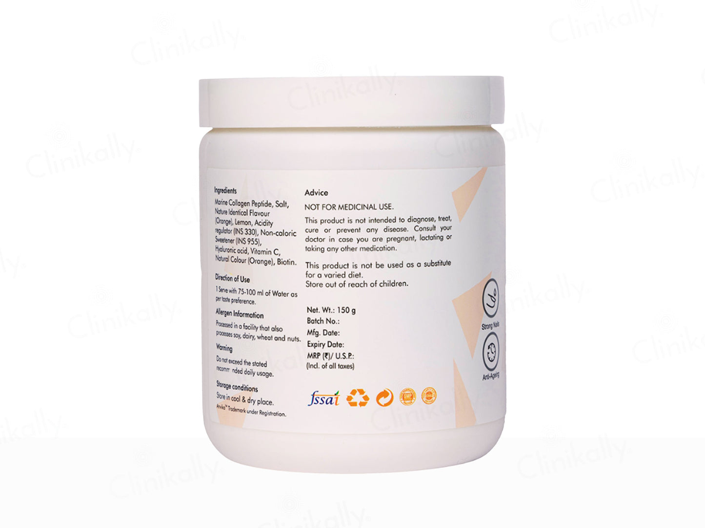 Anvika Marine Collagen Health Supplement Powder - Orange Flavour